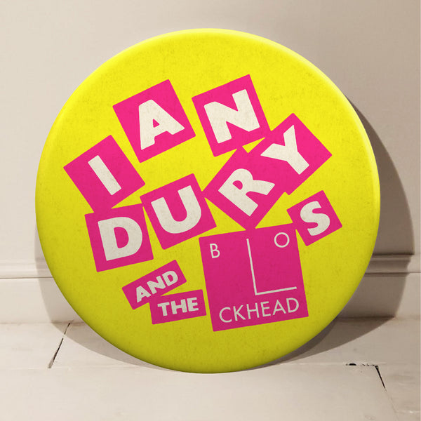 Ian Dury And The Blockheads (Smash Hits) GIANT 3D Vintage Pin Badge