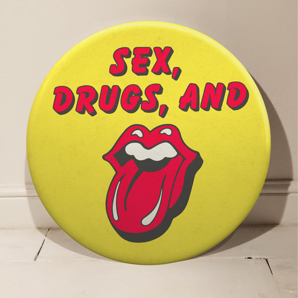 The Rolling Stones, Sex, Drugs, And GIANT 3D Vintage Pin Badge